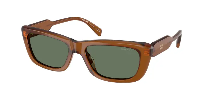 Donna Miu Miu MU B12S 22I70L Occhiali da sole Acetato Marrone Verde Squadrata Normale