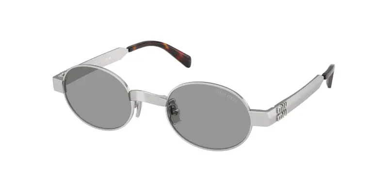 Donna Miu Miu MU B51S 21M50Q Occhiali da sole Metallo Argento Grigio Rotonda Normale