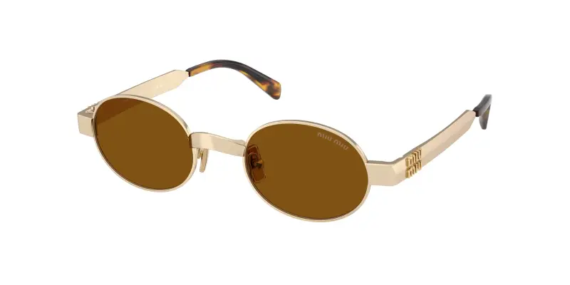 Donna Miu Miu MU B51S 22M20V Occhiali da sole Metallo Oro Bronzo Rotonda Normale
