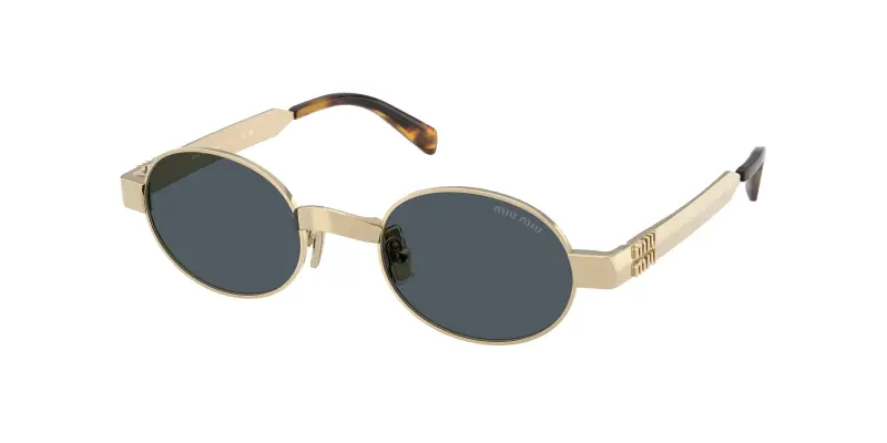 Donna Miu Miu MU B51S ZVN70B Occhiali da sole Metallo Oro Grigio Rotonda Normale