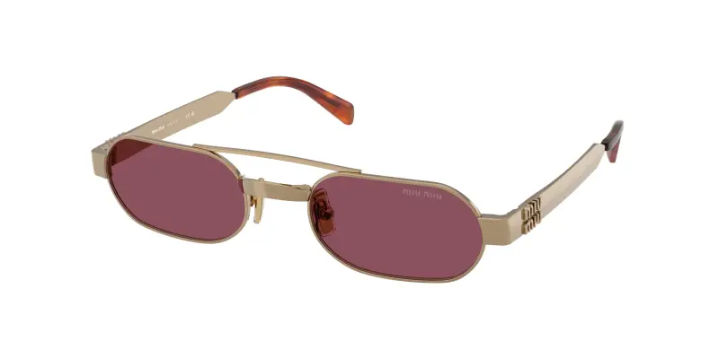 Donna Miu Miu MU B52S 7OE30Y Occhiali da sole Metallo Marrone Viola Rotonda Normale