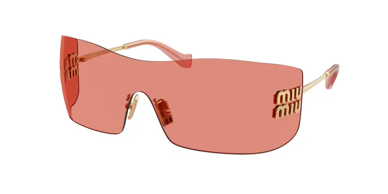 Donna Miu Miu MU B53S 5AK20Y Occhiali da sole Metallo Oro Rosso Squadrata Normale