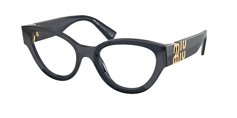 Miu Miu Donna MU 01VV  08Q1O1 Montature da vista Acetato Blu Trasparente Pantos Normale