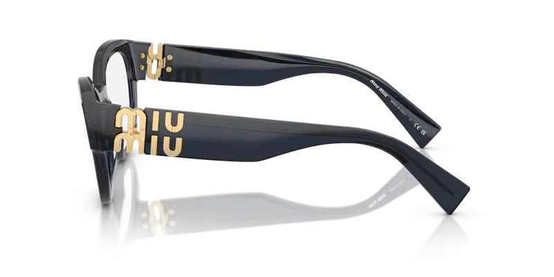 Miu Miu Donna MU 01VV 08Q1O1 Montature da vista Acetato Blu Trasparente Pantos Normale miniatura 3