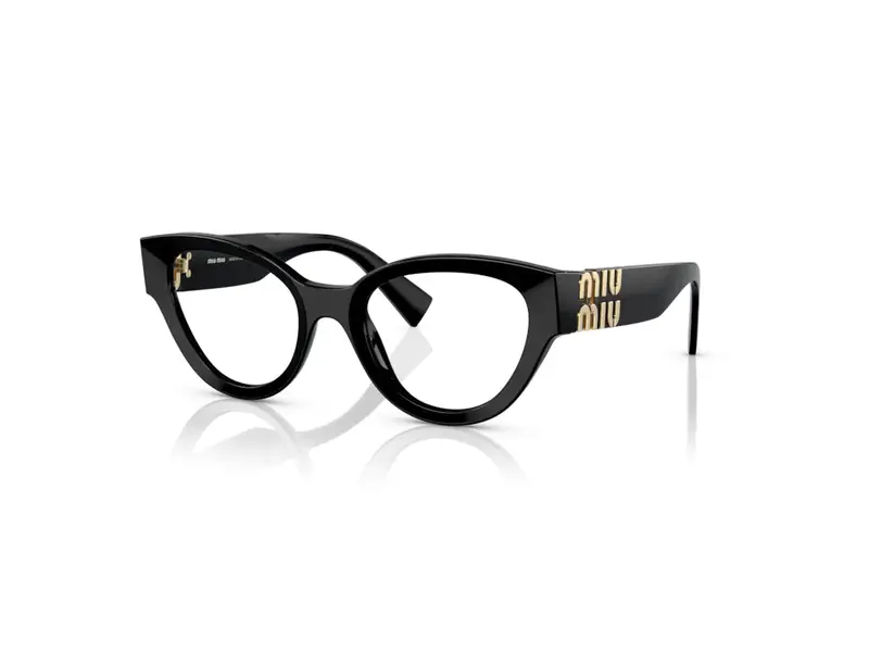 Donna MU 01VV 1AB1O1 Montature da vista Acetato Nero Trasparente Pantos Normale