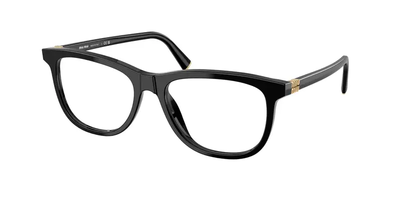 Miu Miu Donna MU 01WV  16K1O1 Montature da vista Acetato Nero Trasparente Pantos Normale