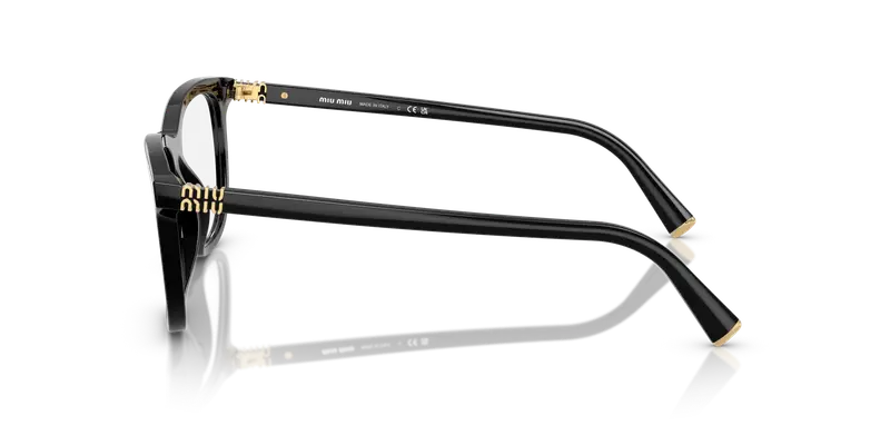 Miu Miu Donna MU 01WV 16K1O1 Montature da vista Acetato Nero Trasparente Pantos Normale miniatura 3