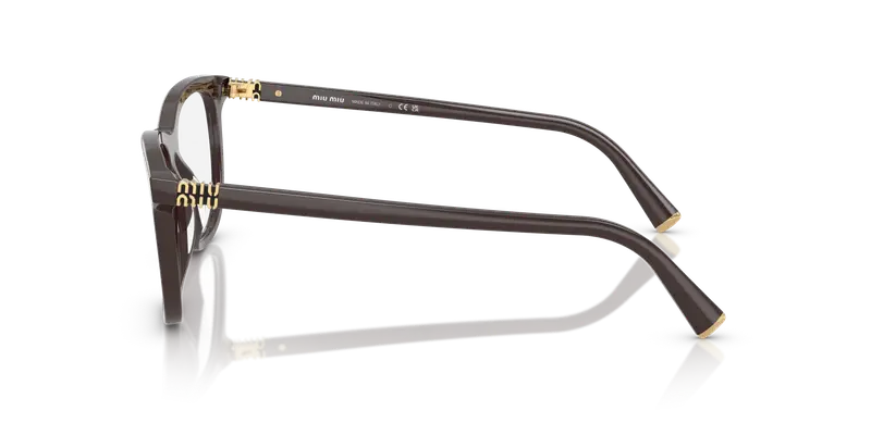 Miu Miu Donna MU 01WV 22C1O1 Montature da vista Acetato Marrone Trasparente Pantos Normale miniatura 3