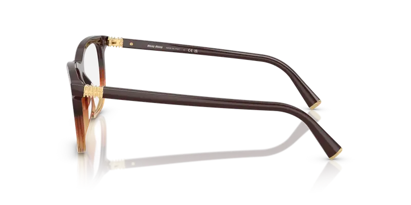 Miu Miu Donna MU 01WV 24C1O1 Montature da vista Acetato Marrone Trasparente Pantos Normale miniatura 3