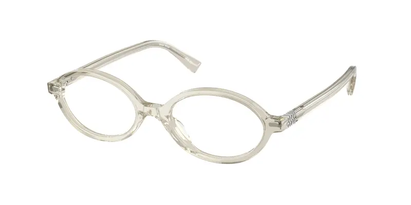 Miu Miu Donna MU 01XV  12U1O1 Montature da vista Acetato Grigio Trasparente Rotonda Normale