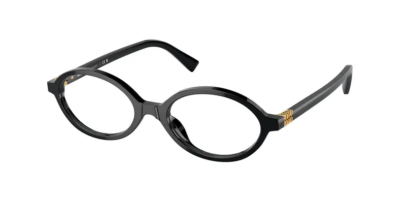Miu Miu Donna MU 01XV  1AB1O1 Montature da vista Acetato Nero Trasparente Rotonda Normale