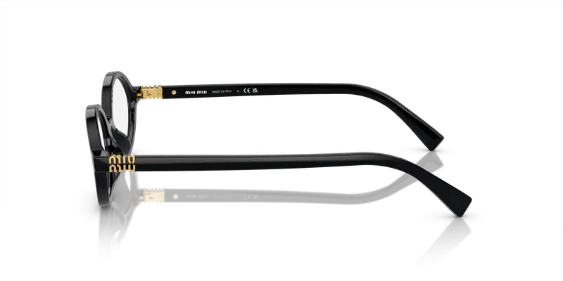 Miu Miu Donna MU 01XV 1AB1O1 Montature da vista Acetato Nero Trasparente Rotonda Normale miniatura 3