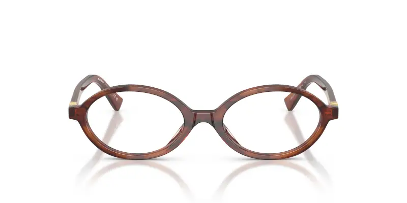 Donna MU 01XV 26E1O1 Montature da vista Acetato Marrone Trasparente Rotonda Normale miniatura 3