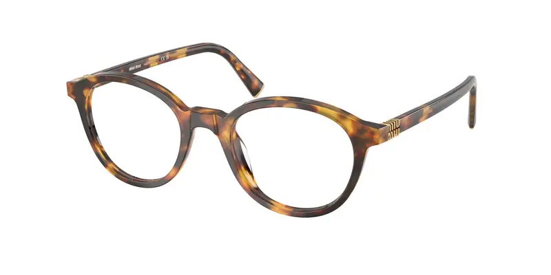 Miu Miu Donna MU 02WV  14L1O1 Montature da vista Acetato Tartaruga Trasparente Rotonda Normale