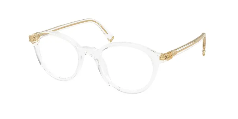 Miu Miu Donna MU 02WV  15Z1O1 Montature da vista Acetato Trasparente Trasparente Rotonda Normale
