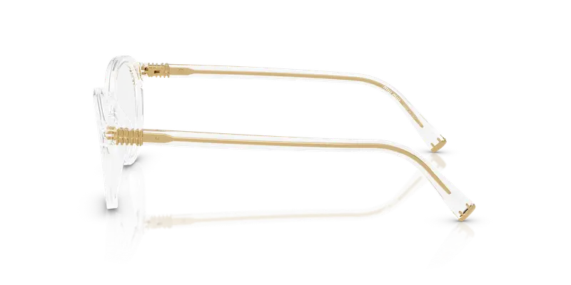 Miu Miu Donna MU 02WV 15Z1O1 Montature da vista Acetato Trasparente Trasparente Rotonda Normale miniatura 3