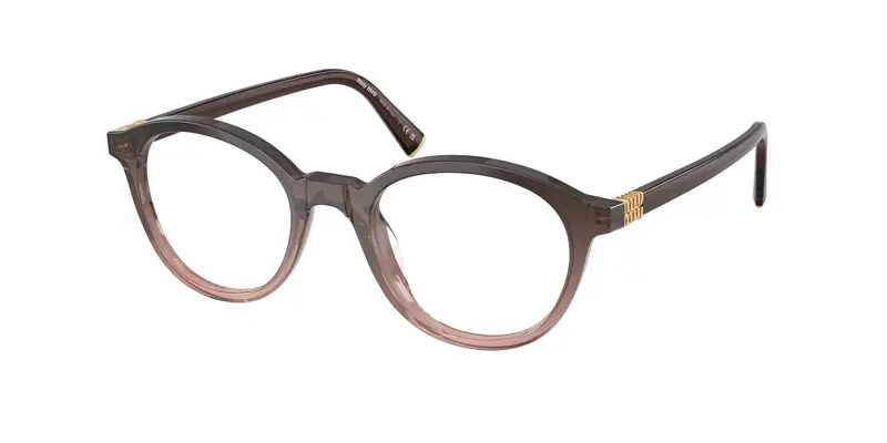 Miu Miu Donna MU 02WV  25C1O1 Montature da vista Acetato Rosso Trasparente Rotonda Normale