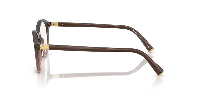 Miu Miu Donna MU 02WV 25C1O1 Montature da vista Acetato Rosso Trasparente Rotonda Normale miniatura 3