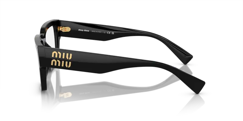 Miu Miu Donna MU 02XV 1AB1O1 Montature da vista Acetato Nero Trasparente Squadrata Normale miniatura 3