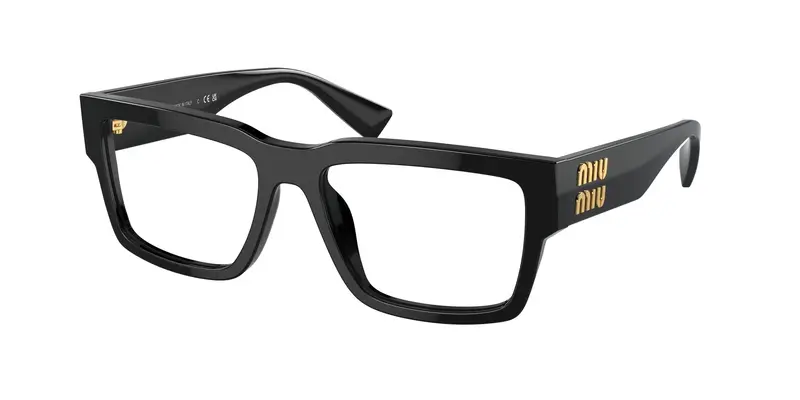 Miu Miu Donna MU 02XV  1AB1O1 Montature da vista Acetato Nero Trasparente Squadrata Normale