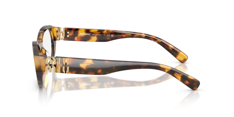 Miu Miu Donna MU 03WV 14L1O1 Montature da vista Acetato Tartaruga Trasparente Geometrica Normale miniatura 3