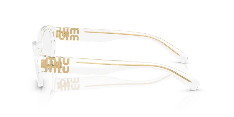 Miu Miu Donna MU 03WV 15Z1O1 Montature da vista Acetato Trasparente Trasparente Geometrica Normale miniatura 3