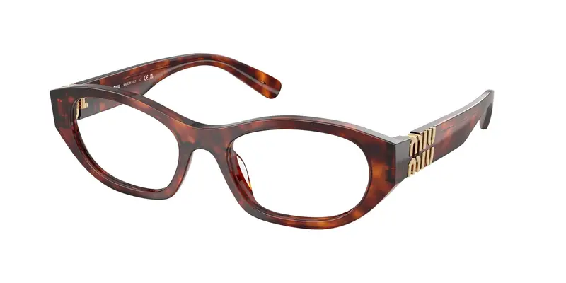 Miu Miu Donna MU 03WV  21C1O1 Montature da vista Acetato Havana Trasparente Geometrica Normale