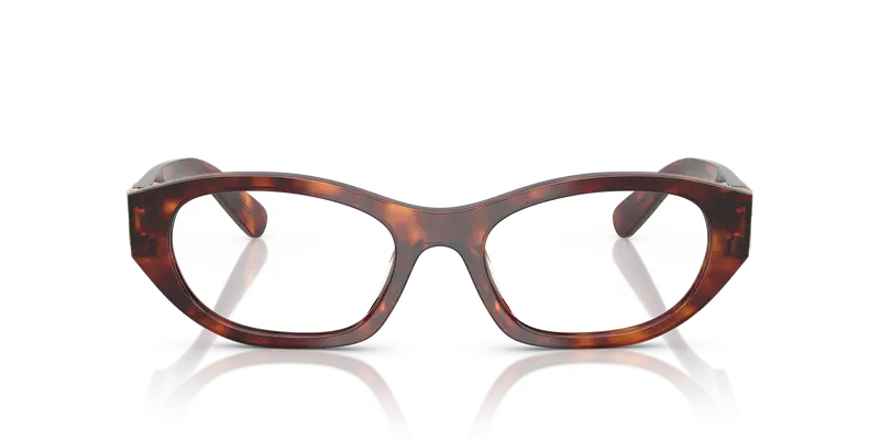 Miu Miu Donna MU 03WV 21C1O1 Montature da vista Acetato Havana Trasparente Geometrica Normale miniatura 2