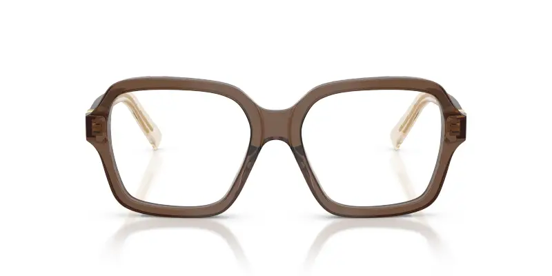 Donna MU 03YV 23H1O1 Montature da vista Acetato Marrone Trasparente Squadrata Normale miniatura 3