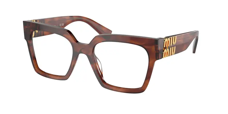 Miu Miu Donna MU 04UV  11Q1O1 Montature da vista Acetato Marrone Trasparente Squadrata Normale