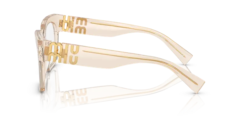 Miu Miu Donna MU 04UV 11T1O1 Montature da vista Acetato Marrone Trasparente Squadrata Normale miniatura 3