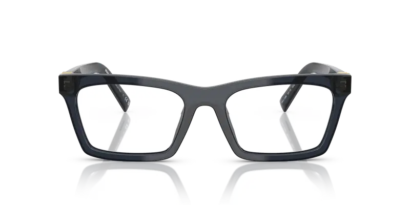 Miu Miu Donna MU 04WV 08Q101 Montature da vista Acetato Blu Trasparente Squadrata Normale miniatura 2