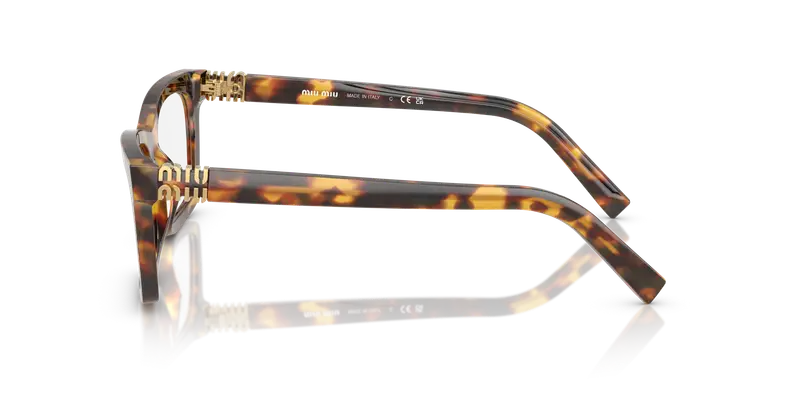 Miu Miu Donna MU 04WV 14L1O1 Montature da vista Acetato Tartaruga Trasparente Squadrata Normale miniatura 3