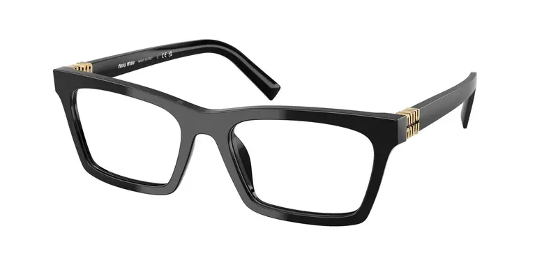 Miu Miu Donna MU 04WV  16K1O1 Montature da vista Acetato Nero Trasparente Squadrata Normale