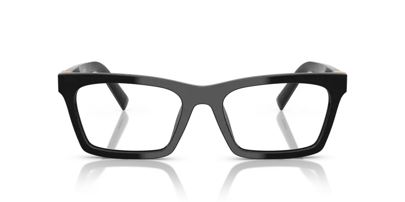 Miu Miu Donna MU 04WV 16K1O1 Montature da vista Acetato Nero Trasparente Squadrata Normale miniatura 2