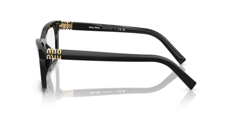 Miu Miu Donna MU 04WV 16K1O1 Montature da vista Acetato Nero Trasparente Squadrata Normale miniatura 3