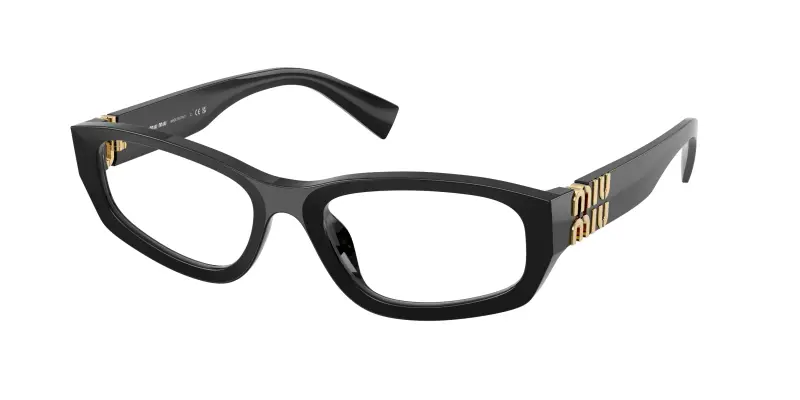 Donna MU 04YV 16K1O1 Montature da vista Acetato Nero Trasparente Geometrica Normale
