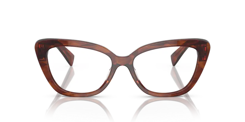 Miu Miu Donna MU 05VV 11Q1O1 Montature da vista Acetato Marrone Trasparente Cat Eye Normale miniatura 2