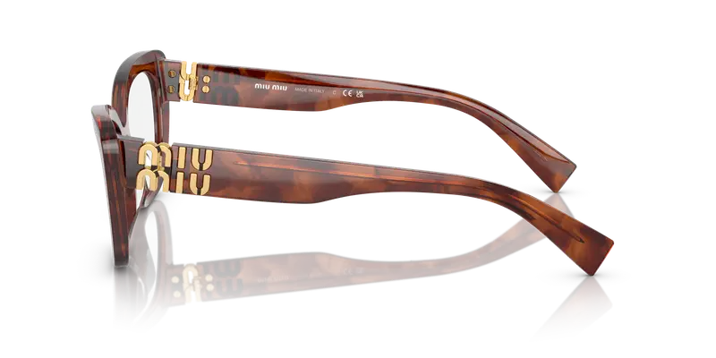 Miu Miu Donna MU 05VV 11Q1O1 Montature da vista Acetato Marrone Trasparente Cat Eye Normale miniatura 3