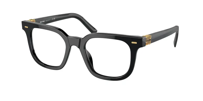 Miu Miu Donna MU 06XV  16K1O1 Montature da vista Acetato Nero Trasparente Squadrata Normale