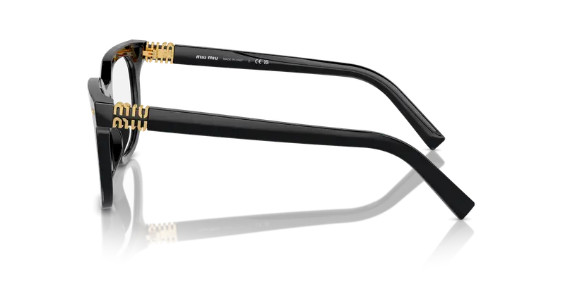 Miu Miu Donna MU 06XV 16K1O1 Montature da vista Acetato Nero Trasparente Squadrata Normale miniatura 3