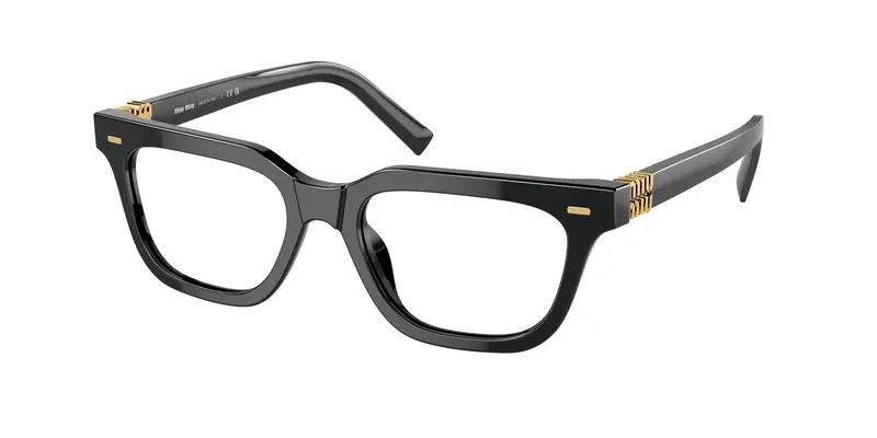 Miu Miu Donna MU 07XV  16K1O1 Montature da vista Acetato Nero Trasparente Squadrata Normale