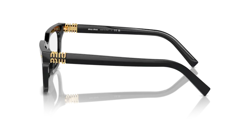 Miu Miu Donna MU 07XV 16K1O1 Montature da vista Acetato Nero Trasparente Squadrata Normale miniatura 3