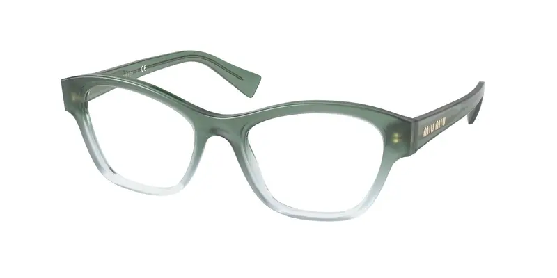 Miu Miu Donna MU 08TV 07T1O1 Montature da vista Acetato Verde Trasparente Squadrata Normale