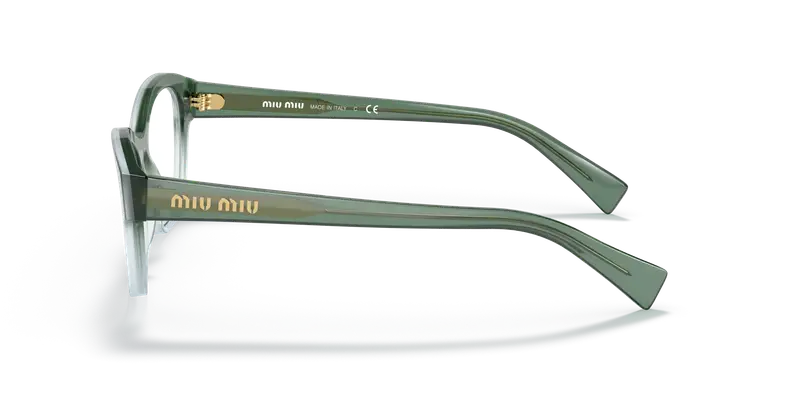 Miu Miu Donna MU 08TV 07T1O1 Montature da vista Acetato Verde Trasparente Squadrata Normale miniatura 3