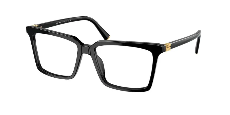 Miu Miu Donna MU 08XV  16K1O1 Montature da vista Acetato Nero Trasparente Squadrata Normale