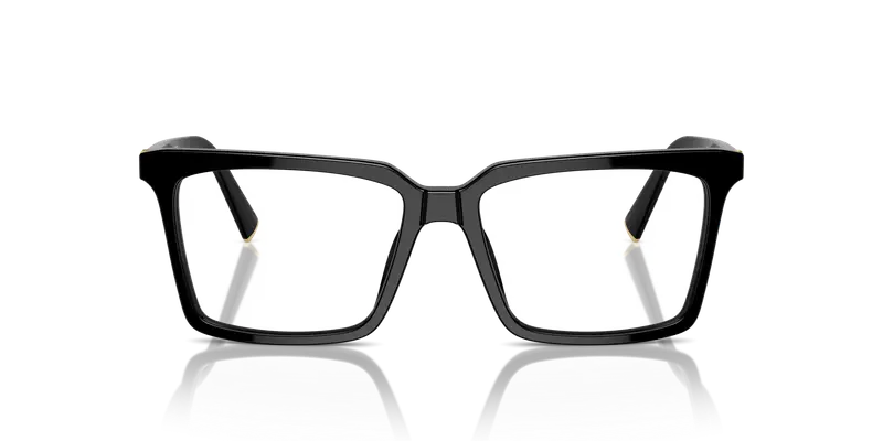 Miu Miu Donna MU 08XV 16K1O1 Montature da vista Acetato Nero Trasparente Squadrata Normale miniatura 2