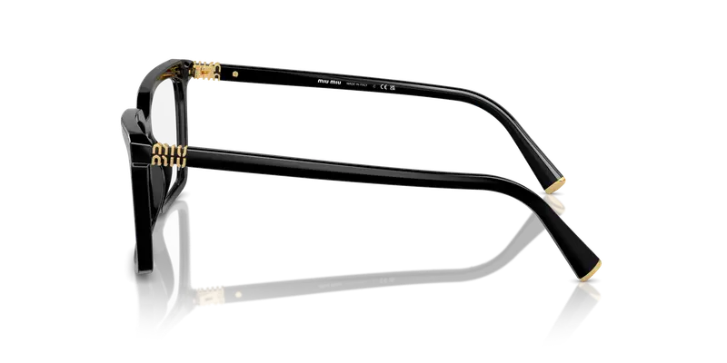 Miu Miu Donna MU 08XV 16K1O1 Montature da vista Acetato Nero Trasparente Squadrata Normale miniatura 3