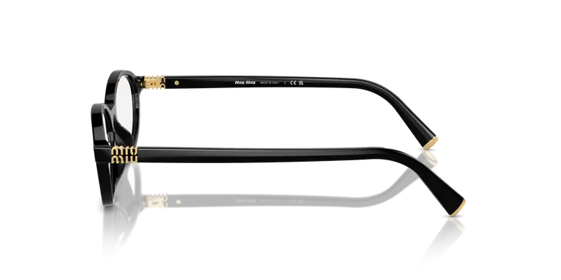 Miu Miu Donna MU 09XV 16K1O1 Montature da vista Acetato Nero Trasparente Rotonda Normale miniatura 3