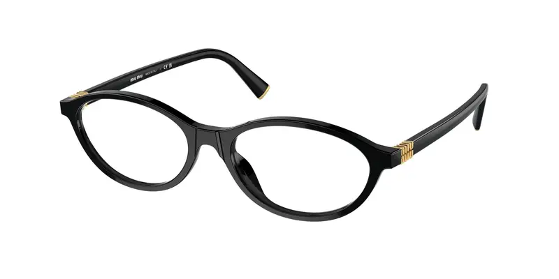 Donna MU 09XV 16K1O1 Montature da vista Acetato Nero Trasparente Rotonda Normale